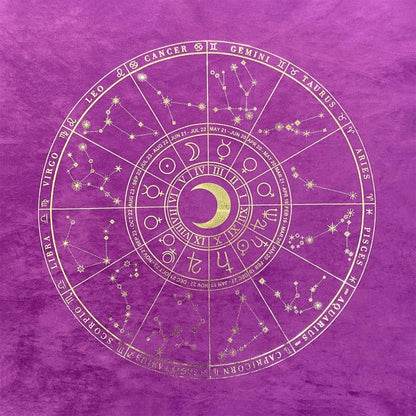 Tarot Divination Mat / Tapestry | Astrology, Zodiac Flannel Alter Mat