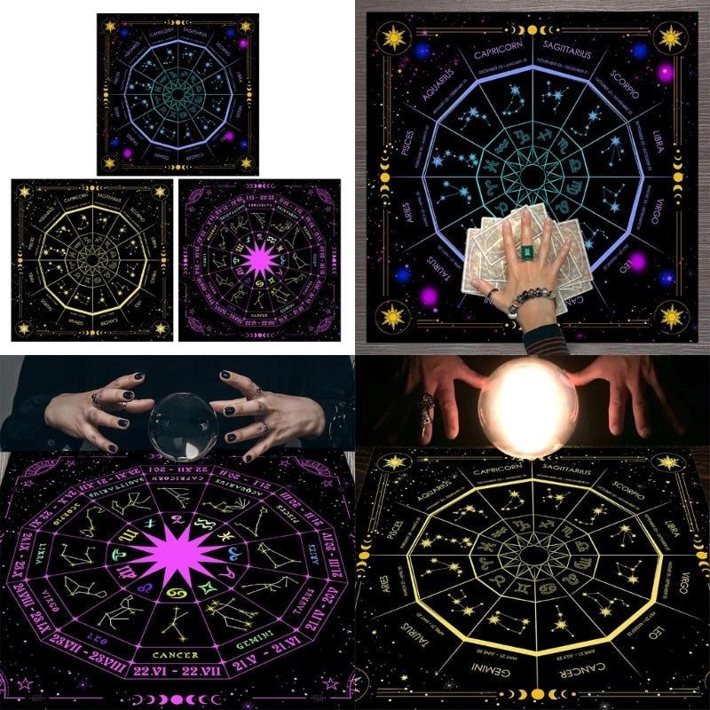 Square Flannel Tarot Card Divinaton Mat | Aesthetic Colors and Varying Sizes