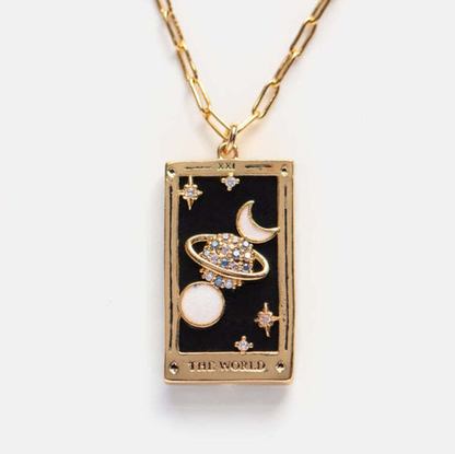 18k Gold Plated Tarot Card Necklace | Dainty, Major Arcana