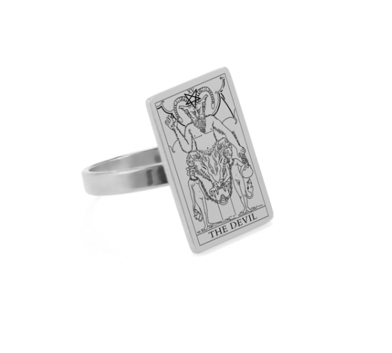 Engraved Tarot Card Ring - Stainless Steel Major Arcana