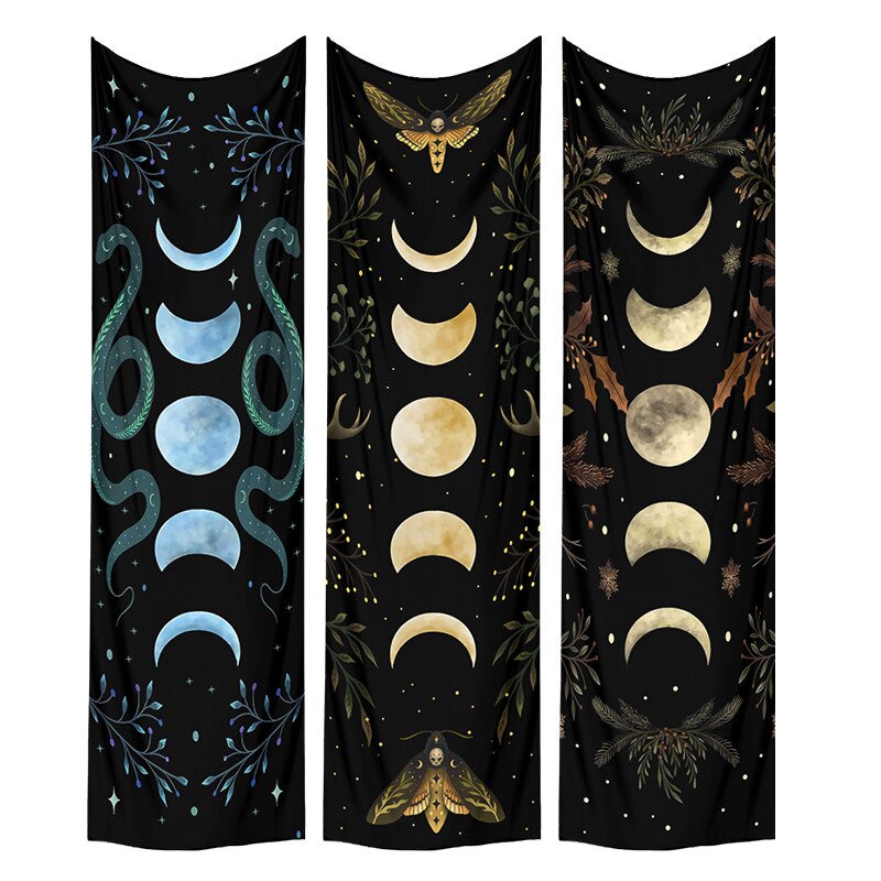 Moon Phases Floral Tapestry | Astrology, Moon Wall