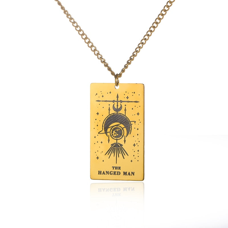 Gold / Silver Plated Classic Tarot Cards Pendant and Necklace | Major Arcana, Spiritual Jewelry