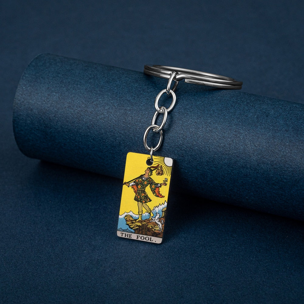 Major Arcana Stainless Steel Keychain | Tarot Card Accessories