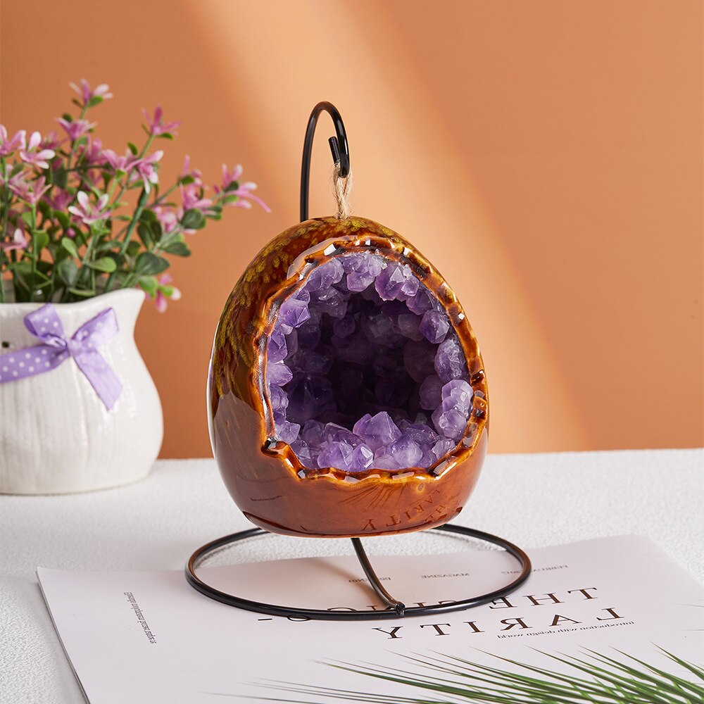 Natural Healing Crystal Stone Lamp - Light Decoration | Amethyst Cluster