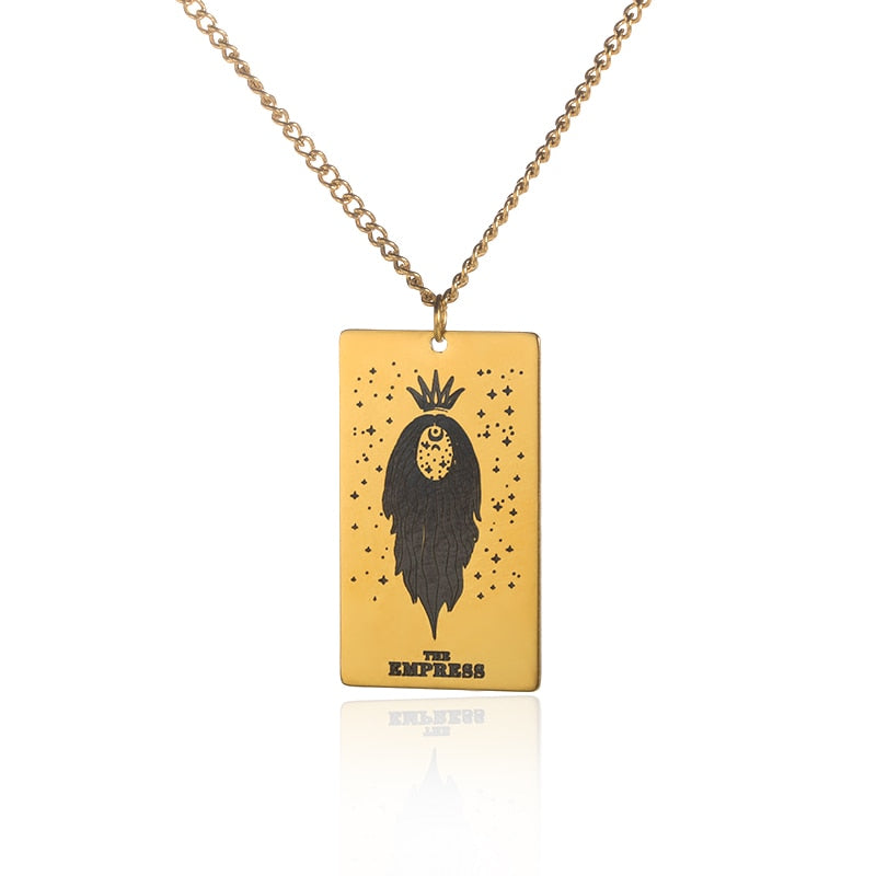 Gold / Silver Plated Classic Tarot Cards Pendant and Necklace | Major Arcana, Spiritual Jewelry