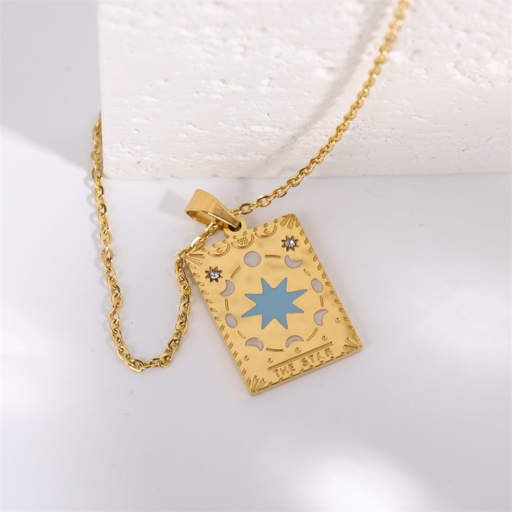 Gold Tarot Card Stainless Steel Necklace | Major Arcana Jewelry