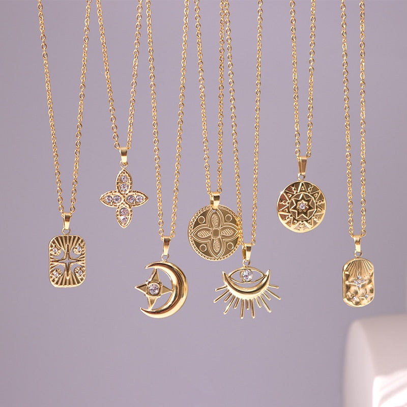 Tarot - Astrology Rhinestone Necklaces | Dainty Vintage Style