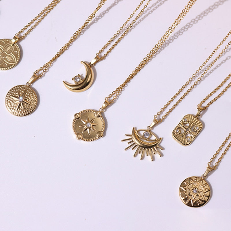 Tarot - Astrology Rhinestone Necklaces | Dainty Vintage Style