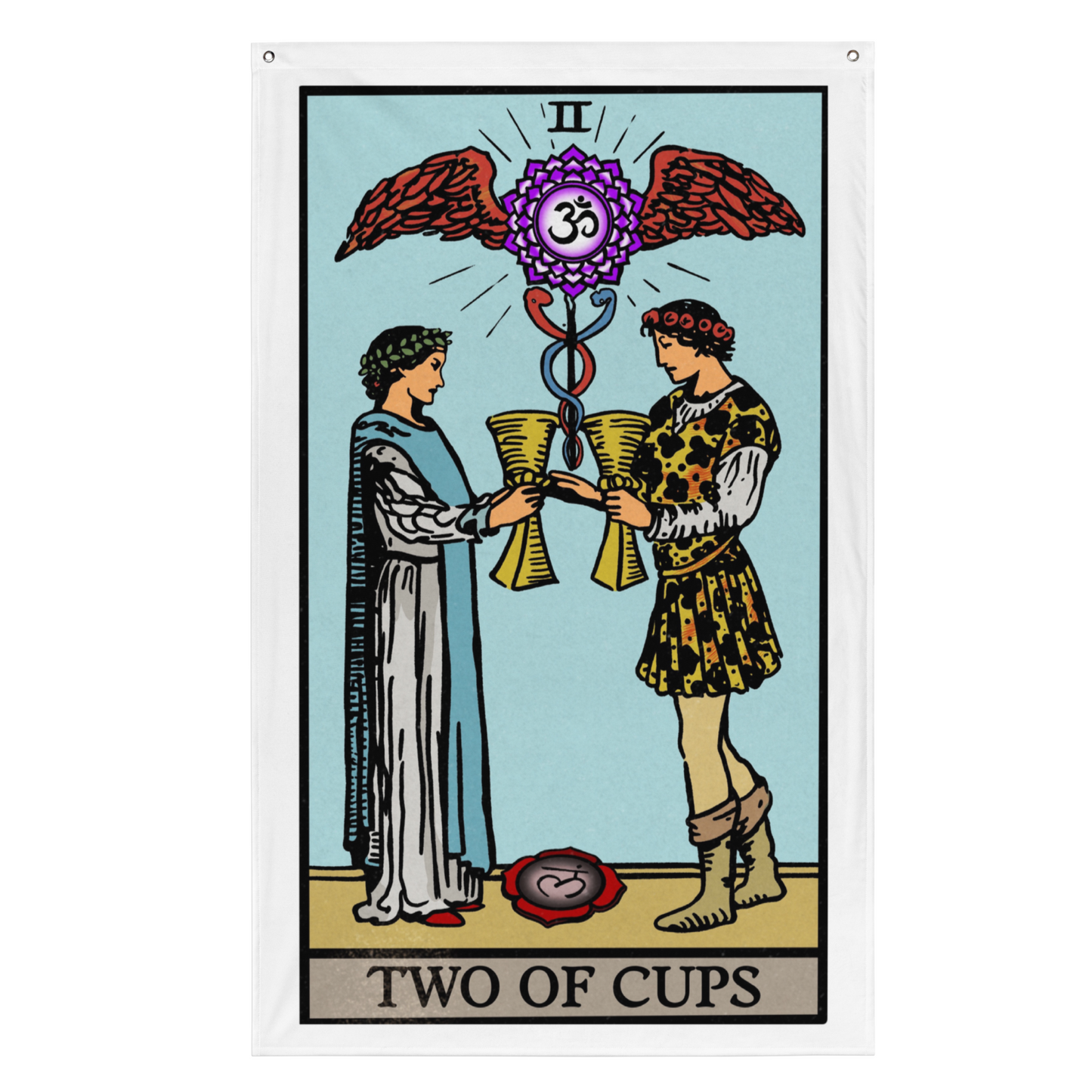 'Two of Cups' Tarot Card Flag Tapestry | Chakra Series