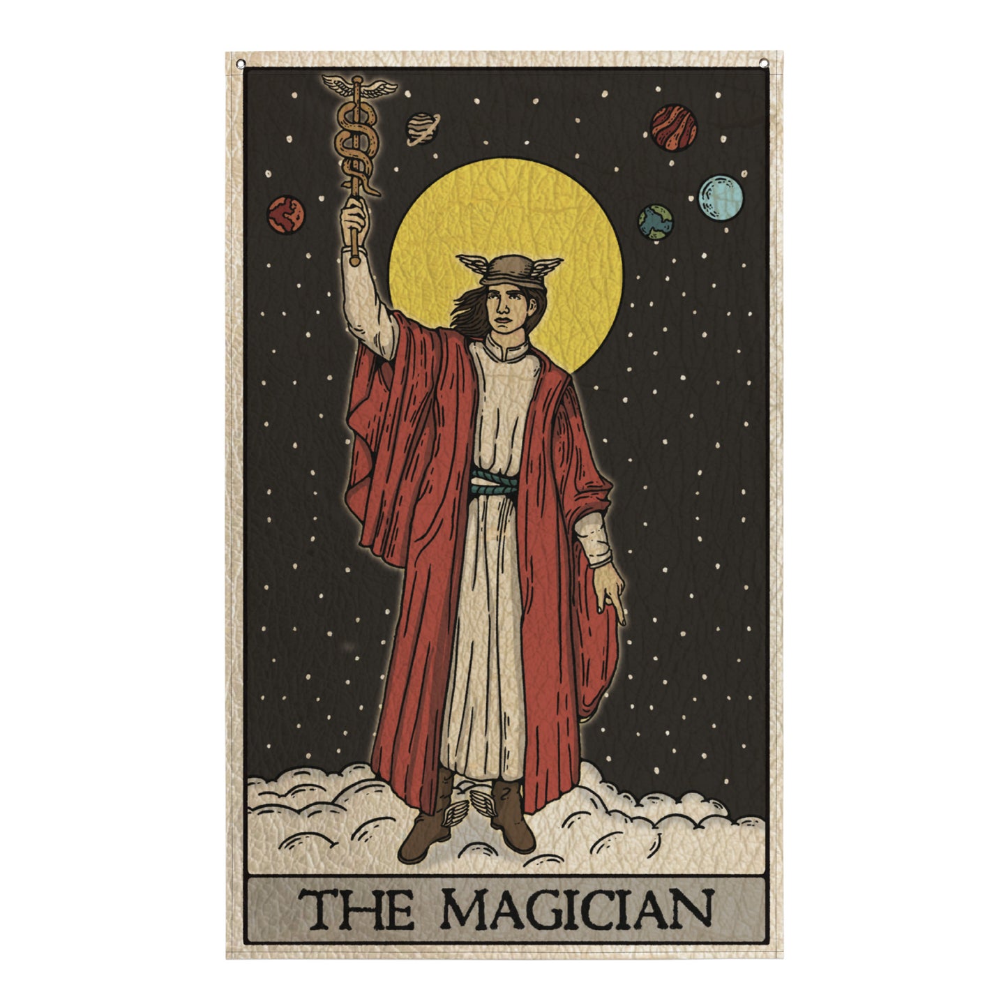 'The Magician' Tarot Card - Greek God Hermes Flag Tapestry