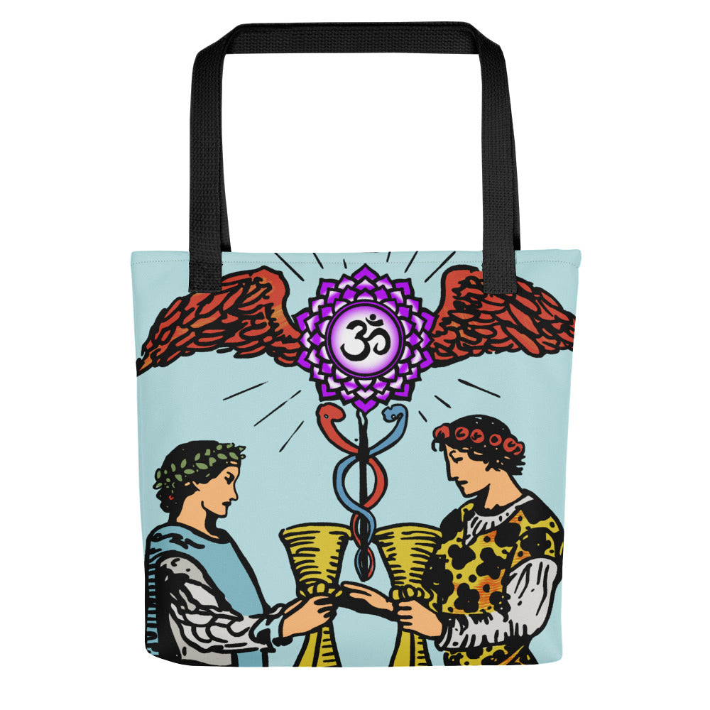 'Two of Cups' Tarot Card Tote Bag | Chakra Minor Arcana Accessories