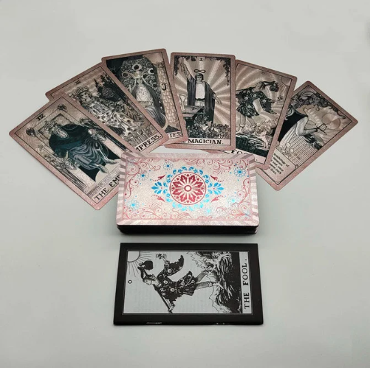 Pink-Coffee Silver Foil Rider-Waite-Smith Tarot Card Deck
