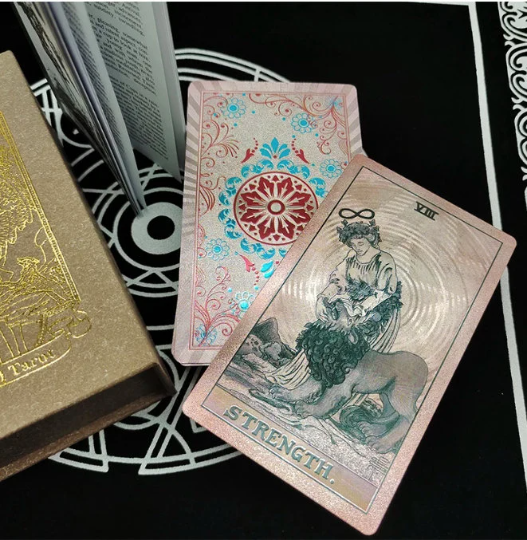 Pink-Coffee Silver Foil Rider-Waite-Smith Tarot Card Deck