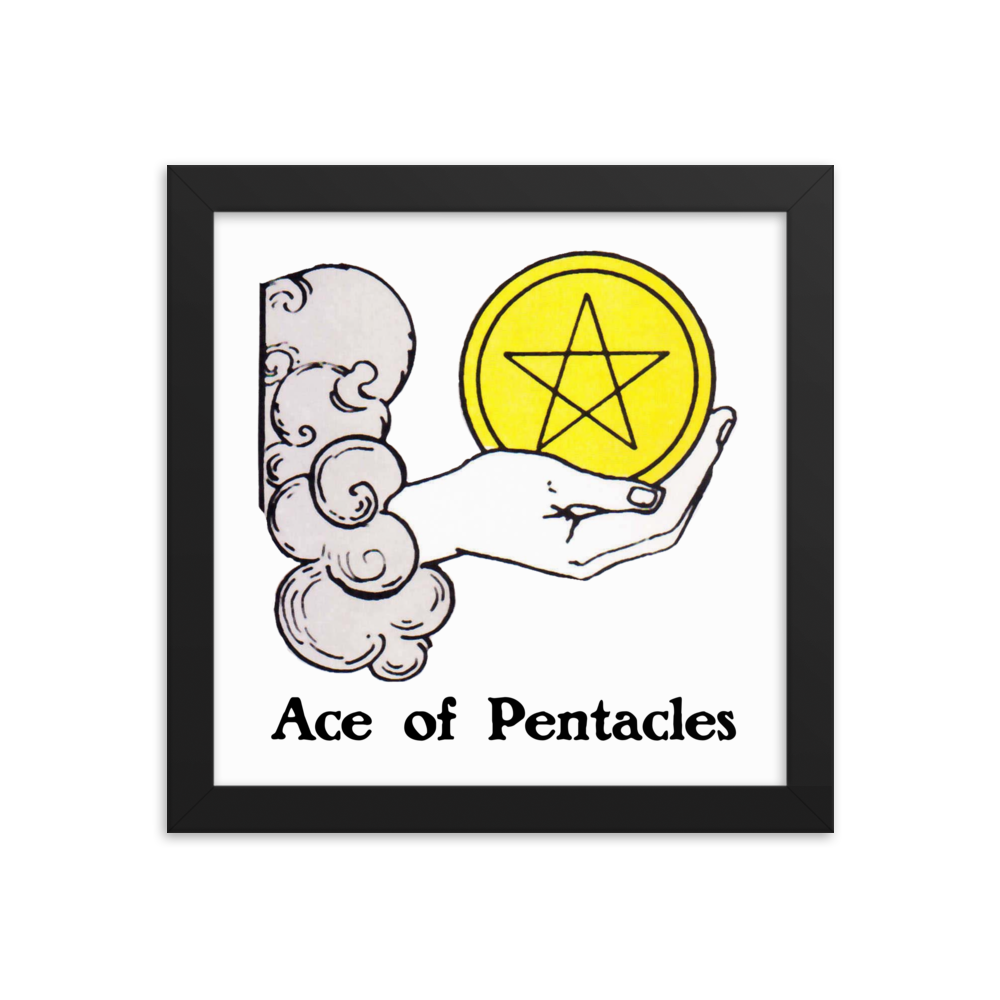 'Ace of Pentacles' Framed Poster