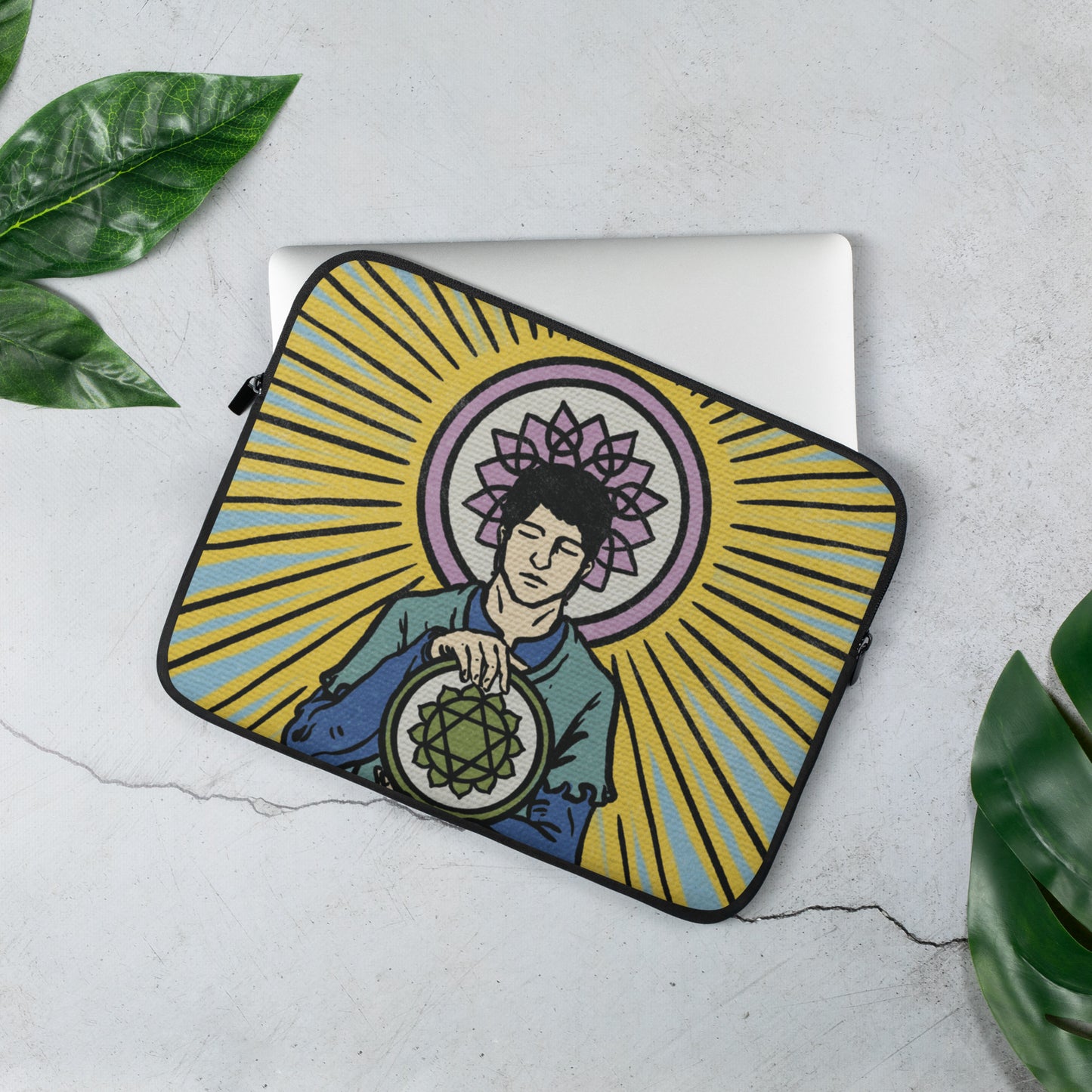 'Four of Pentacles' Laptop Sleeve - Case | Minor Arcana Chakra Design