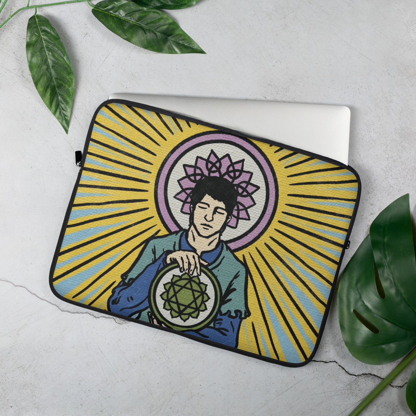 'Four of Pentacles' Laptop Sleeve - Case | Minor Arcana Chakra Design