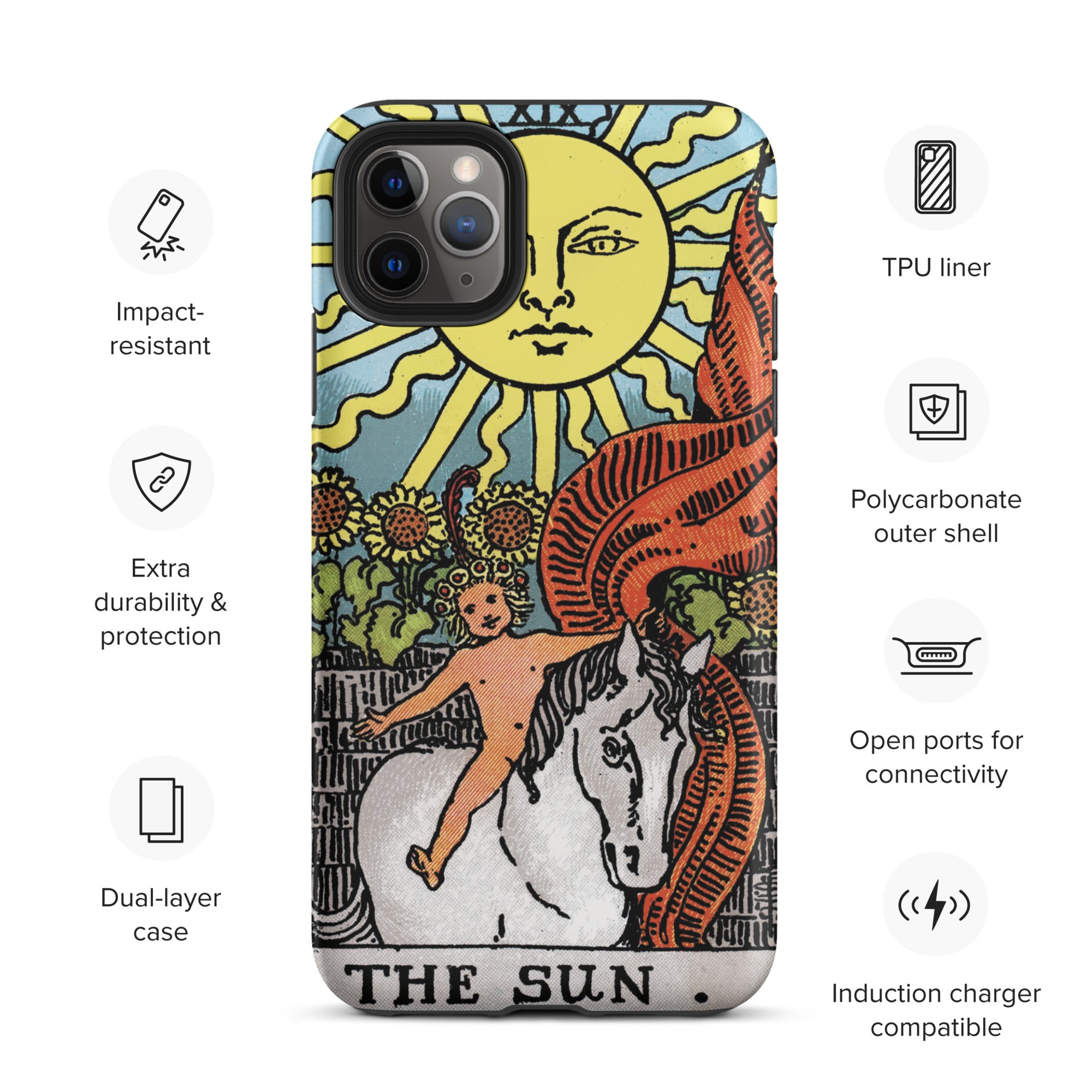 The Sun Tarot Card Durable Anti Shock iPhone Case