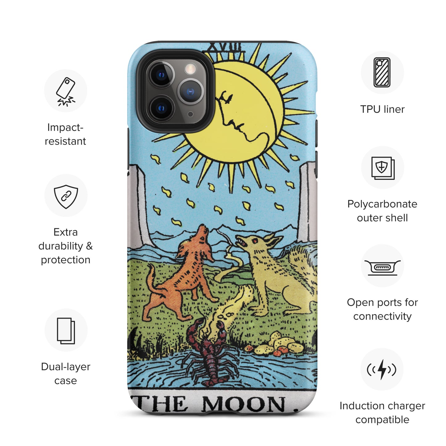 'The Moon' Tarot Card Durable, Anti-Shock iPhone Case