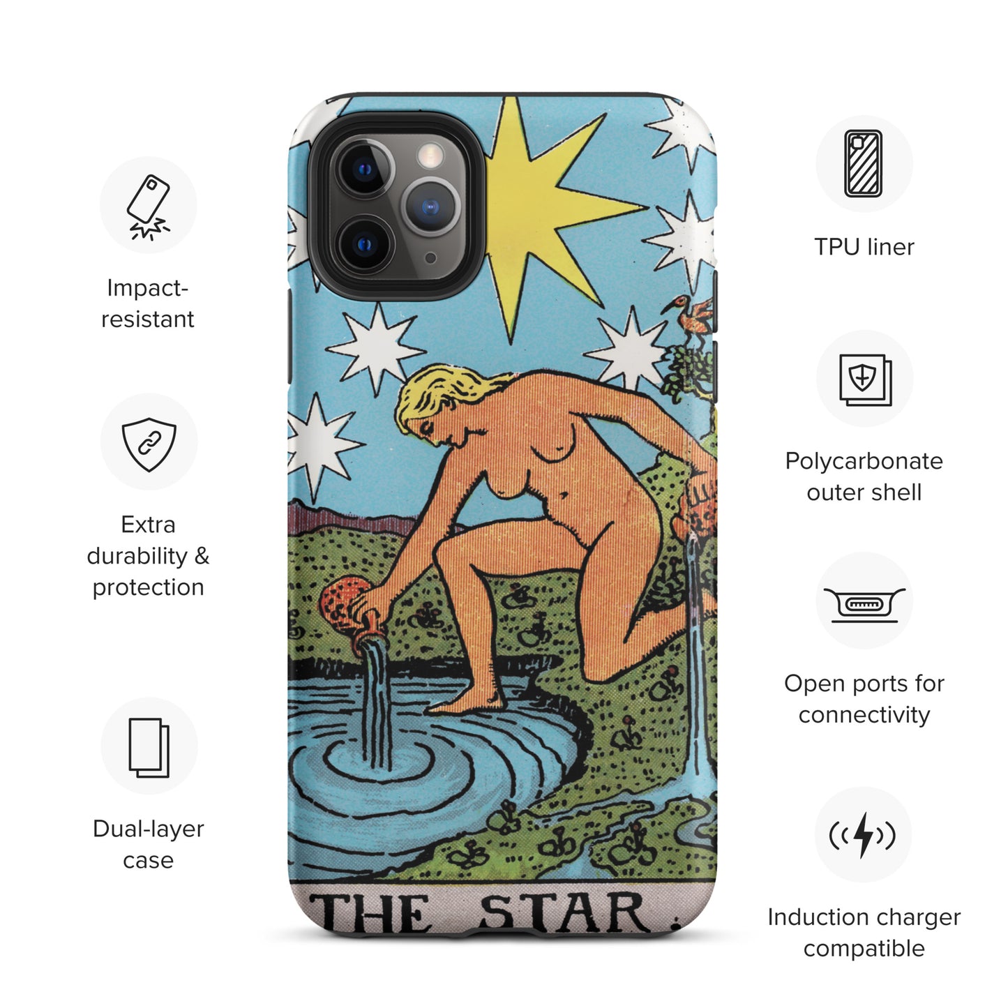 'The Star' Tarot Card Durable, Anti-Shock iPhone Case