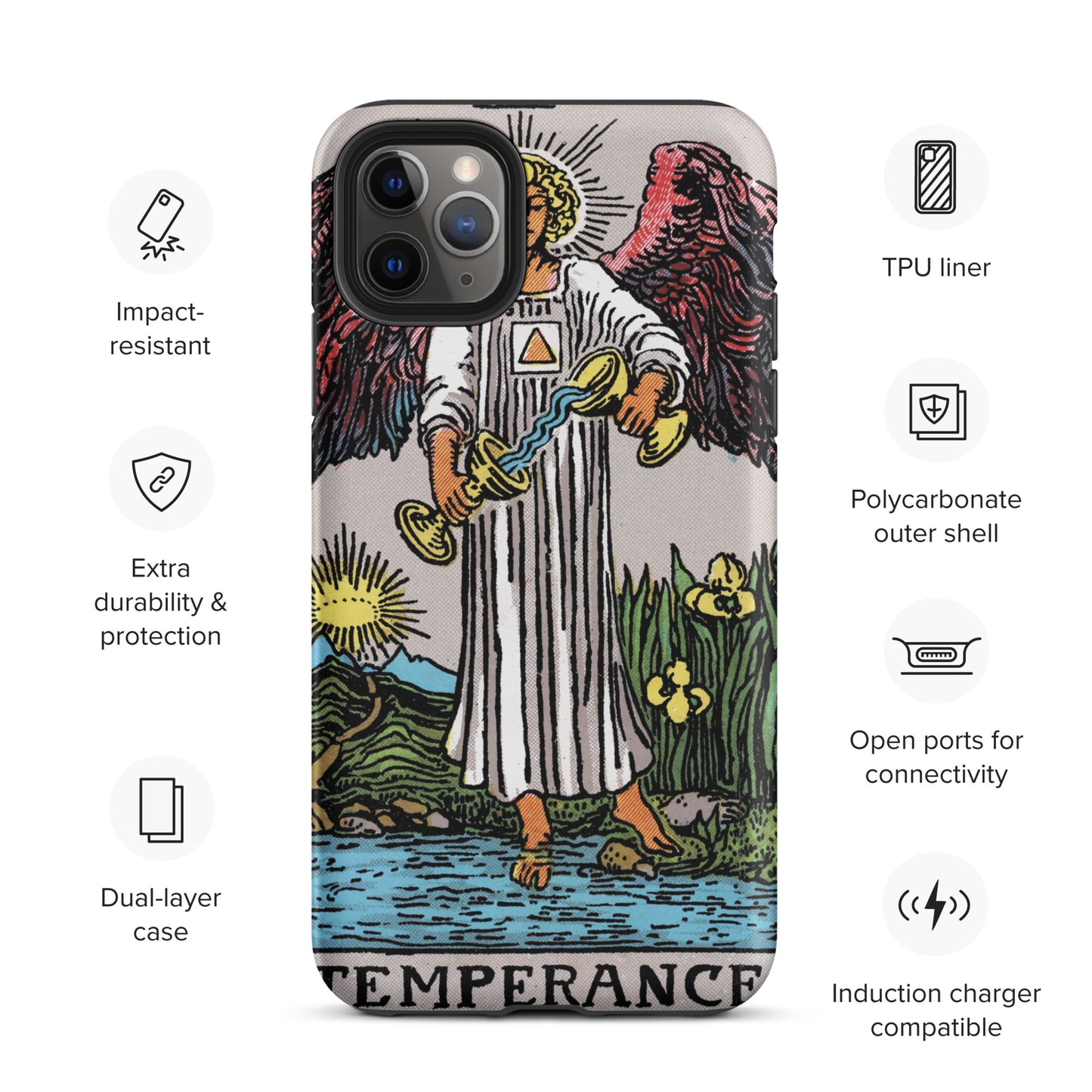 'Temperance' Tarot Card Durable, Anti-Shock iPhone Case