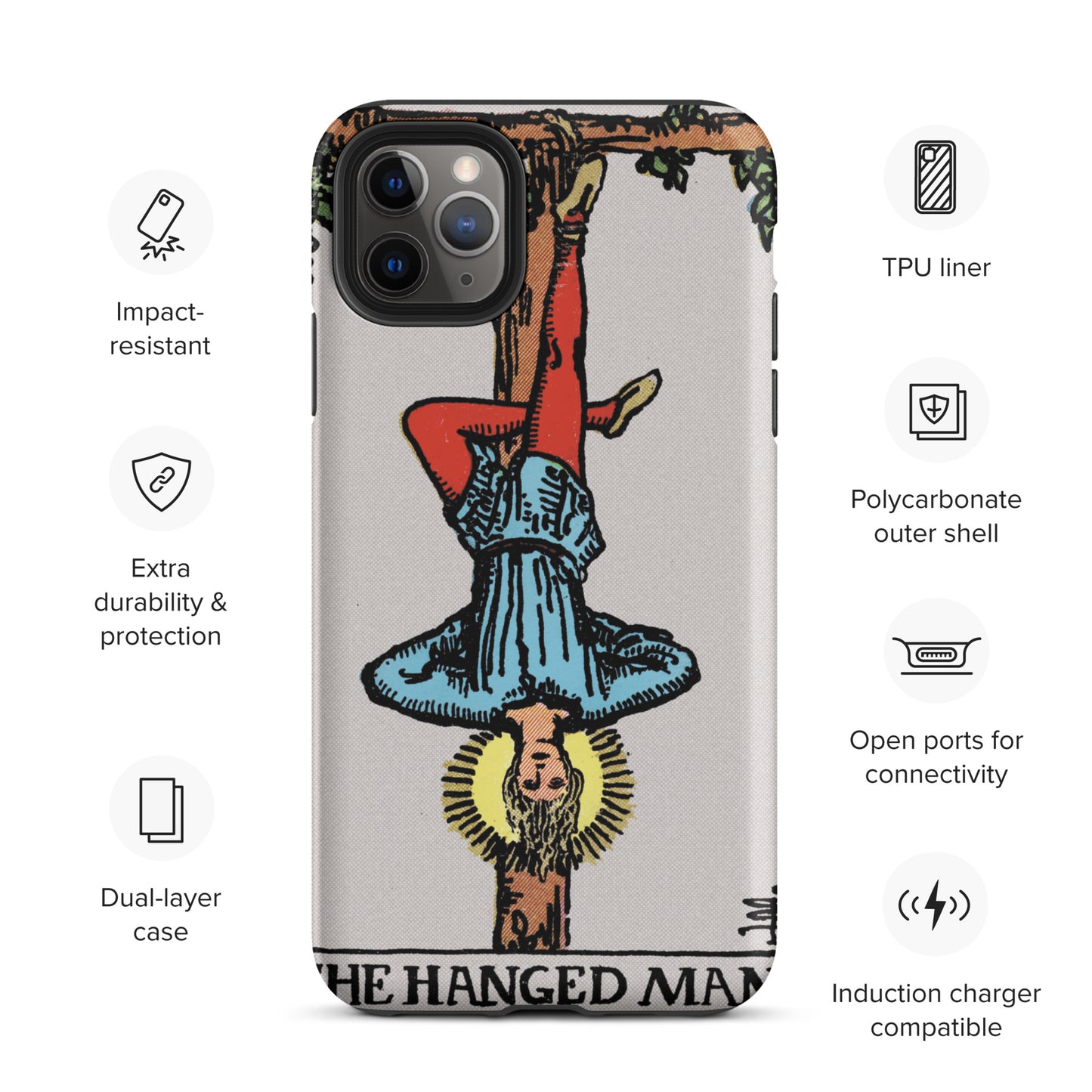'The Hanged Man' Tarot Card Durable, Anti-Shock iPhone Case