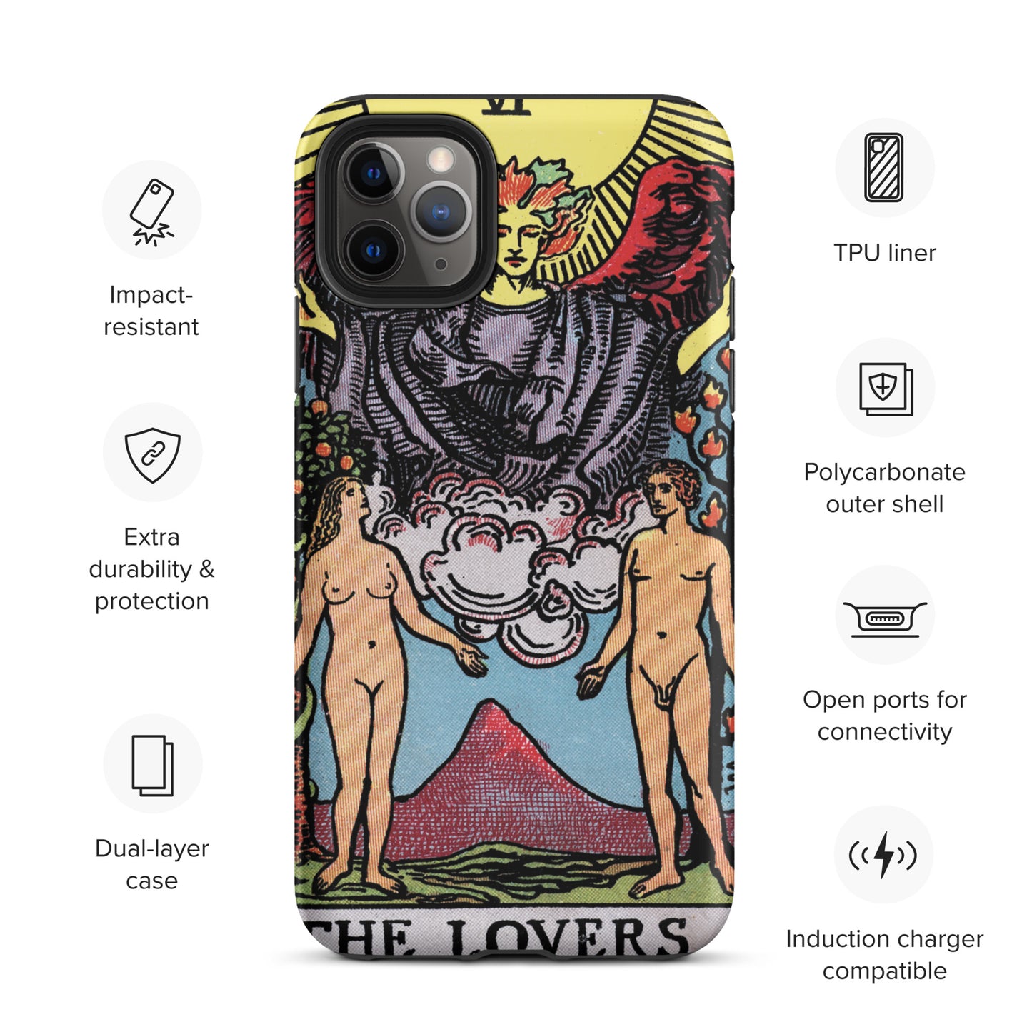 'The Lovers' Tarot Card Durable, Anti-Shock iPhone Case | Major Arcana