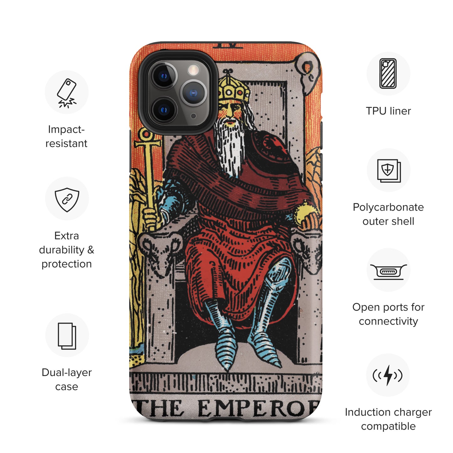 'The Emperor' Tarot Card Durable iPhone Case | Major Arcana